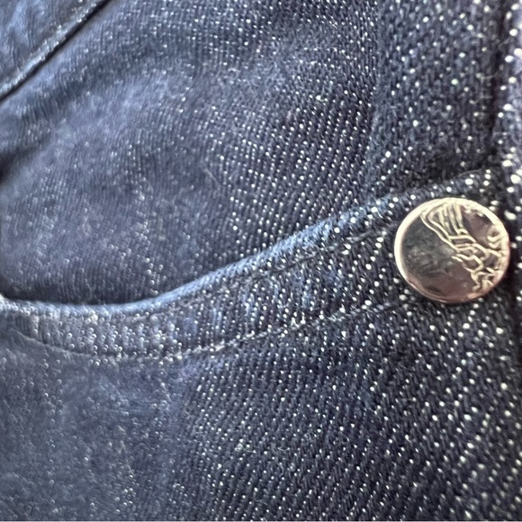 Versace jeans Medusa logo metal emblem buttons charm straight leg dark wash - Picture 7 of 16